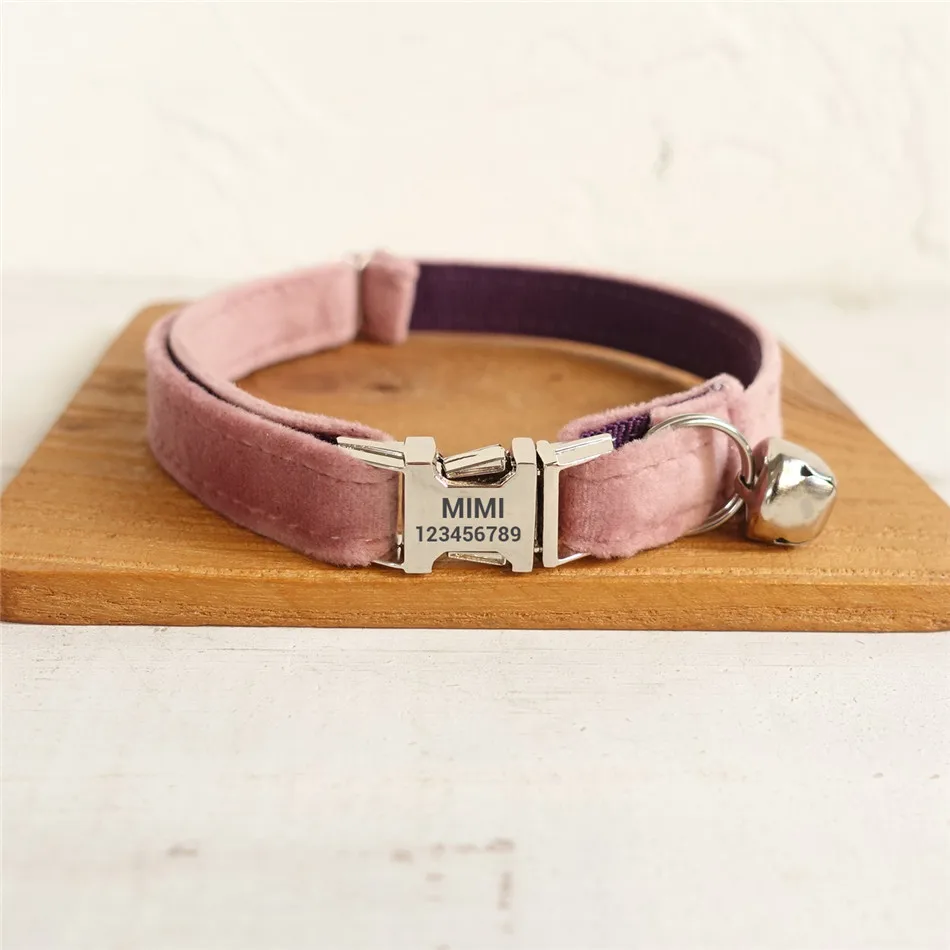 Personalized Cat Collar with Bell Designer Luxury Pet Collar for Cats Small Dogs Thick Velvet Kitten Collar with Metal Buckle
Personalized Cat Collar with Bell Designer Luxury Pet Collar for Cats Small Dogs Thick Velvet Kitten Collar with Metal Buckle