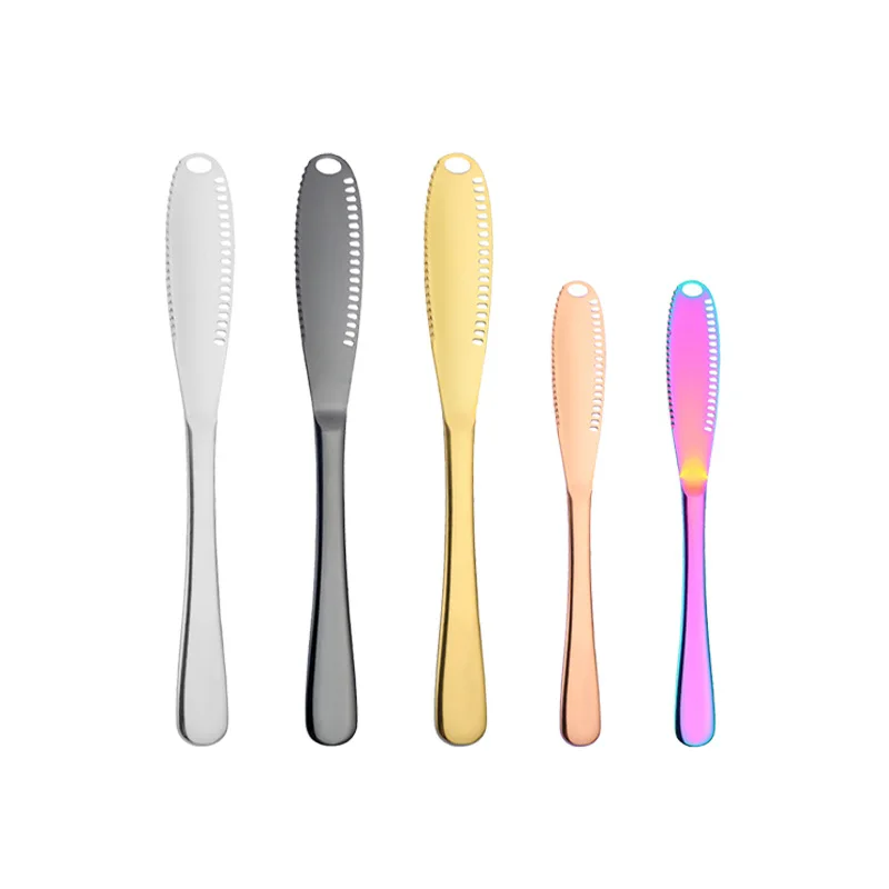 

430 Stainless Steel Butter Knife Cheese Butter Perforated Tool Bread Jam Baking Butter Tool Cheese Board Set