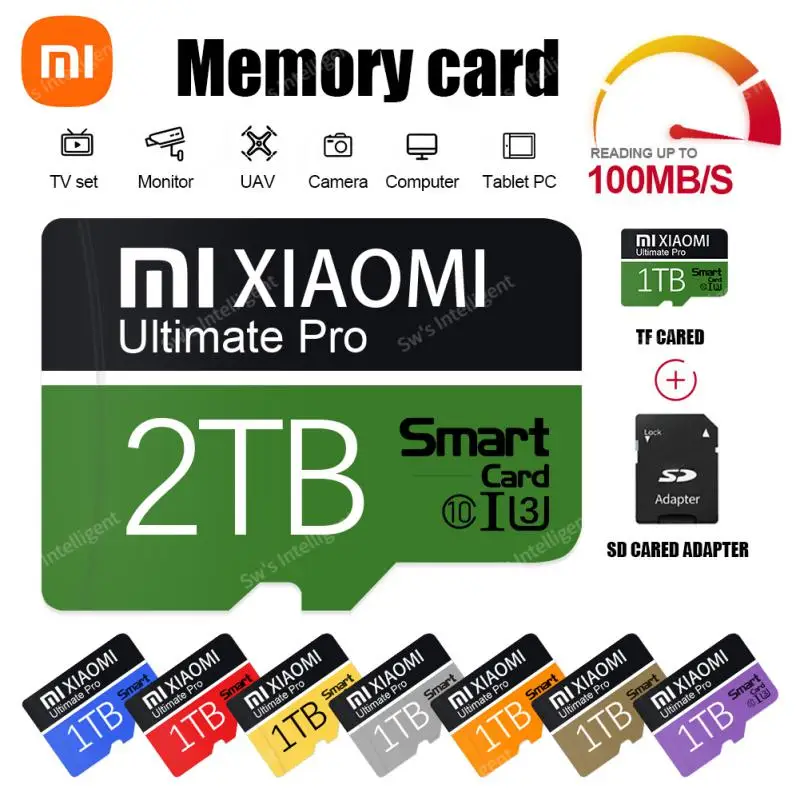 

XIAOMI Original SD Card 2TB 1TB Class 10 A1/A2 For Surveillance Video MP3 MP4 Mobile Phone Memory Card U3 TF Flash Card