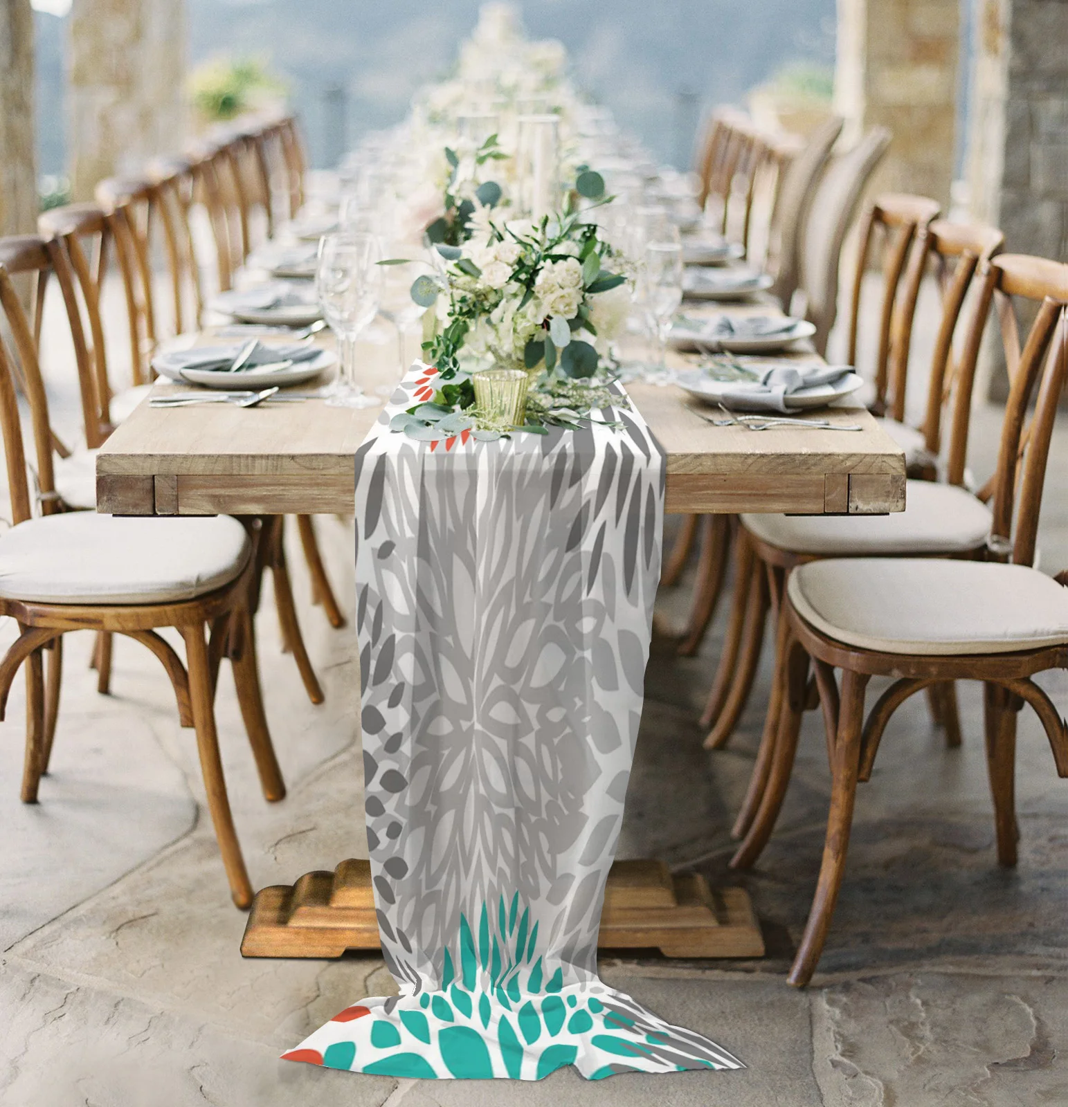 Colorful Dahlia Mandala Chiffon Table Runner for Wedding Celebration Banquet Festival Party Backdrop Decor
Colorful Dahlia Mandala Chiffon Table Runner for Wedding Celebration Banquet Festival Party Backdrop Decor