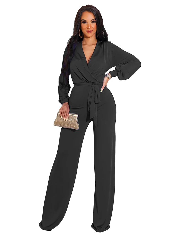 Autumn 2022 V-Neck Jumpsuits Monos Mujer Club One Piece overalls Outfits for Women Belt Slim Fit Wide Leg Casual Elegant Wear
Autumn 2022 V-Neck Jumpsuits Monos Mujer Club One Piece overalls Outfits for Women Belt Slim Fit Wide Leg Casual Elegant Wear