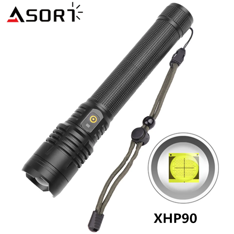 New Strong Light High Power XHP90 LED Flashlight Aluminum Alloy Rechargeable Zoomable Torch Hand Lantern For Outdoor Camping
New Strong Light High Power XHP90 LED Flashlight Aluminum Alloy Rechargeable Zoomable Torch Hand Lantern For Outdoor Camping