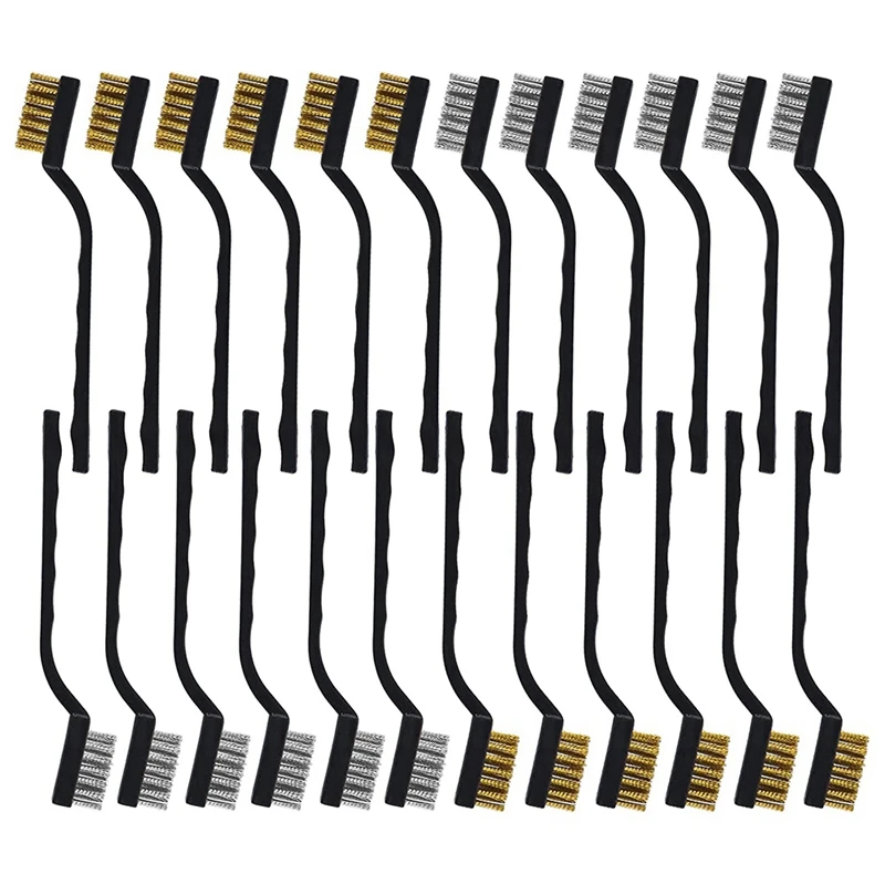 24Pcs Wire Brush Scratch Brush (Stainless Steel+Brass)Curved Handle Masonry Brush Wire Bristle For Cleaning Welding Slag
24Pcs Wire Brush Scratch Brush (Stainless Steel+Brass)Curved Handle Masonry Brush Wire Bristle For Cleaning Welding Slag