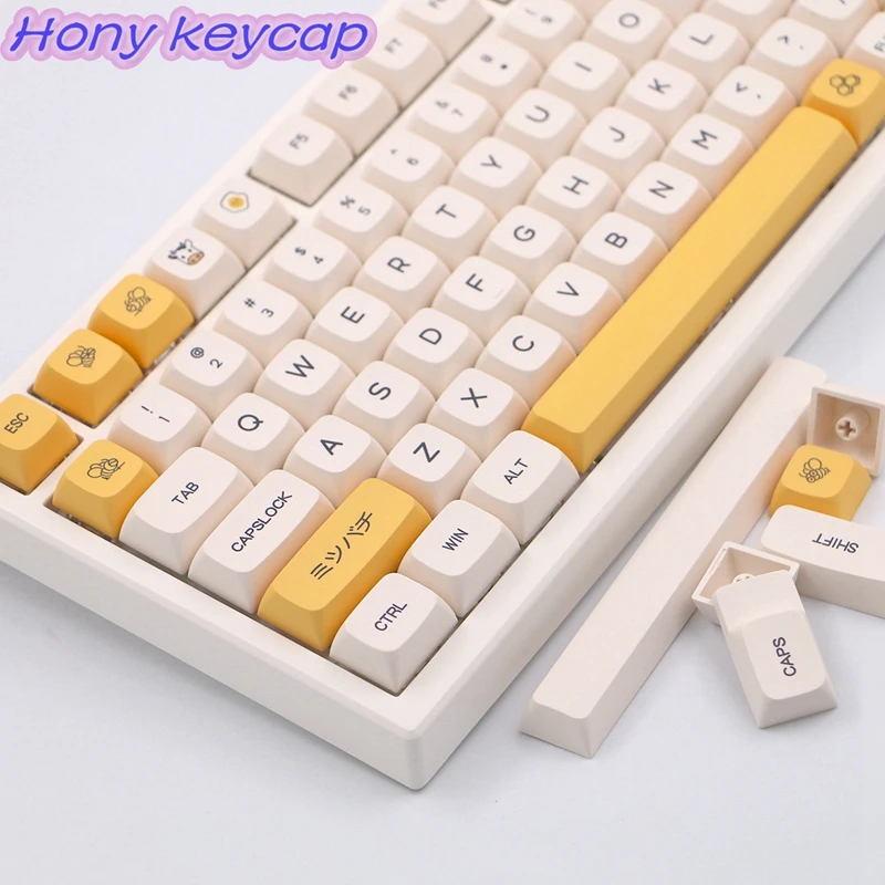 

139Keys Honey Milk Keycaps XDA Profiel PBT Mechanical Keyboard Cross Interface Keycap For 68 75 84 92 104 Keyboard