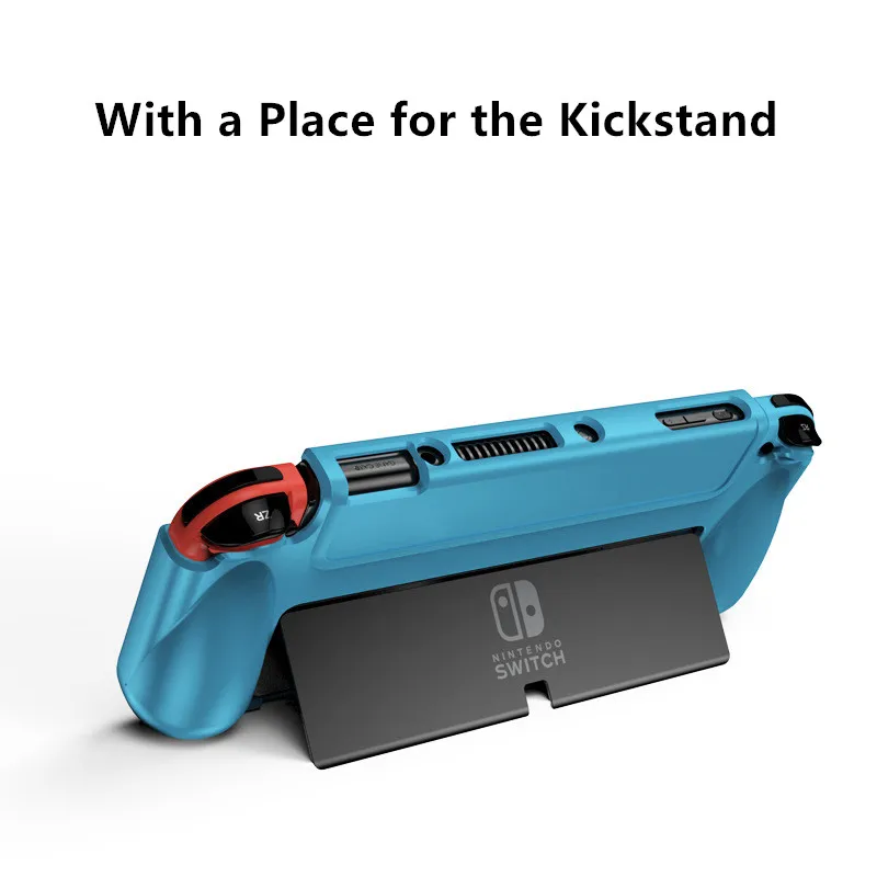 

For Nintendo Switch OLED Model Shockproof TPU Case Accessories Protective Shell Ergonomic Handle Grip Dockable Comfort Cover