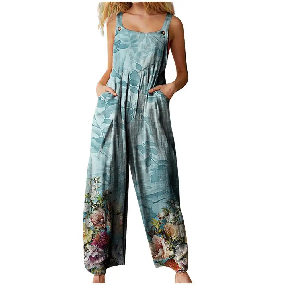 Women Jumpsuit Vintage Sleeveless Ethnic Style Cotton Floral Print Summer Overalls Beachwear Female Clothing combinaison femme
Women Jumpsuit Vintage Sleeveless Ethnic Style Cotton Floral Print Summer Overalls Beachwear Female Clothing combinaison femme