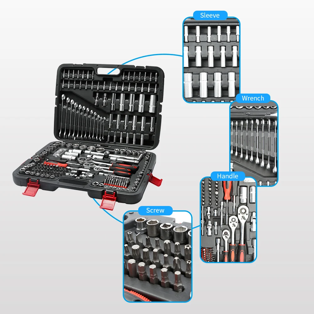 215 pcs mechanic toolkits socket set tools for car wrench 
215 pcs mechanic toolkits socket set tools for car wrench