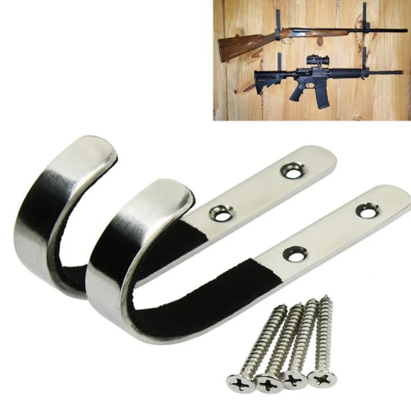1 Pair Rifle Wall Mount Silver Storage Rack J Shape Stainless Steel Scratch Resistant Hooks Hangers Holder Outdoor Hunting Tools
1 Pair Rifle Wall Mount Silver Storage Rack J Shape Stainless Steel Scratch Resistant Hooks Hangers Holder Outdoor Hunting Tools