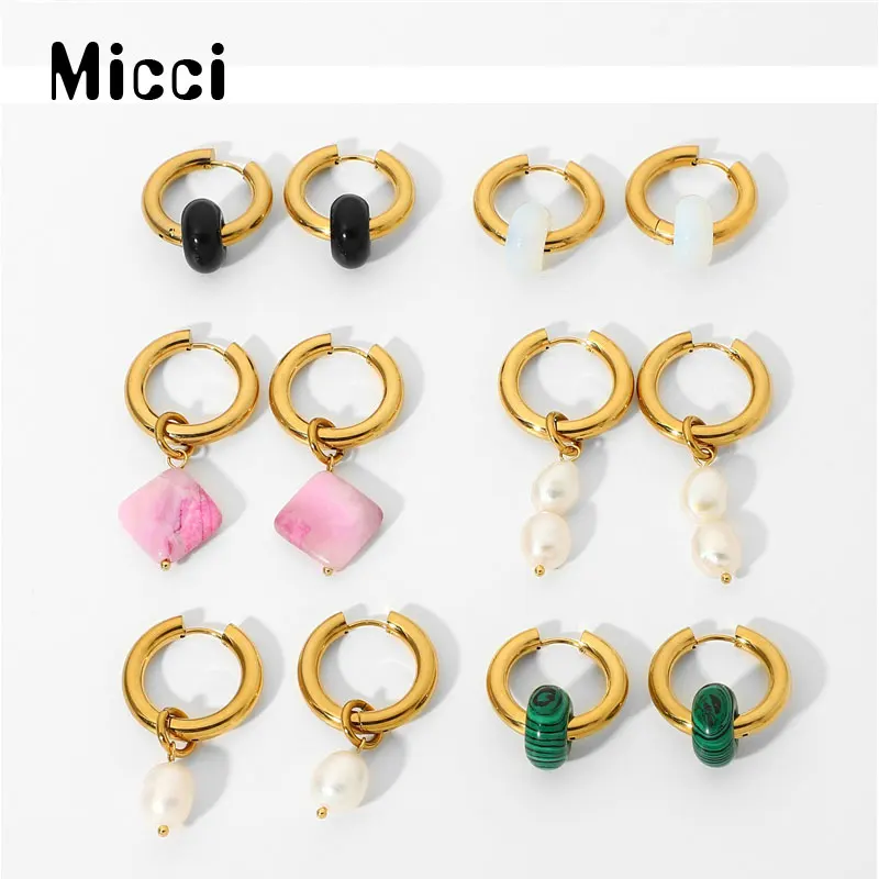 MICCI Hoop Earrings Sets with Charm 18K Gold Plated Stainless Steel Pearl Pink Jade Stone Huggies Hoop Earrings 2022 Wholesale
MICCI Hoop Earrings Sets with Charm 18K Gold Plated Stainless Steel Pearl Pink Jade Stone Huggies Hoop Earrings 2022 Wholesale