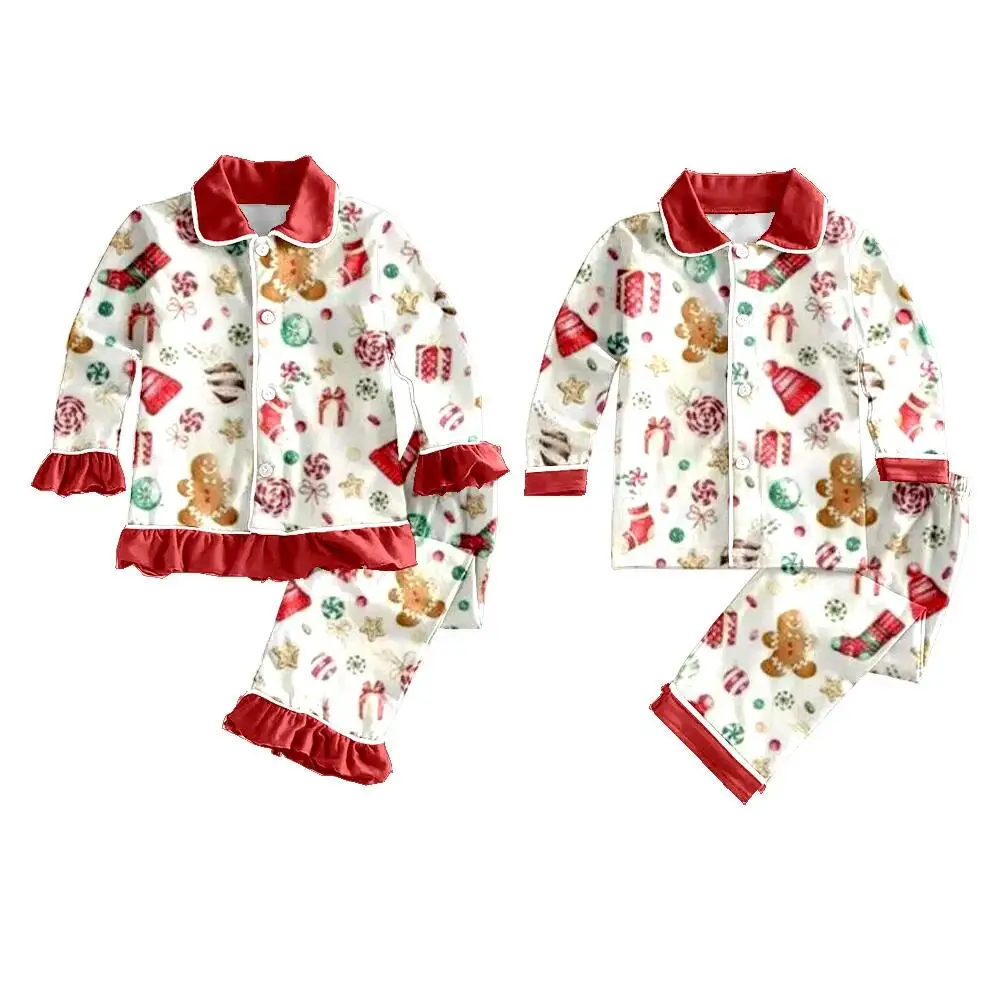 Christmas hot-selling kids lapel pajamas series long-sleeved lace cartoon print trousers girls suit boys trousers suit boutique
Christmas hot-selling kids lapel pajamas series long-sleeved lace cartoon print trousers girls suit boys trousers suit boutique