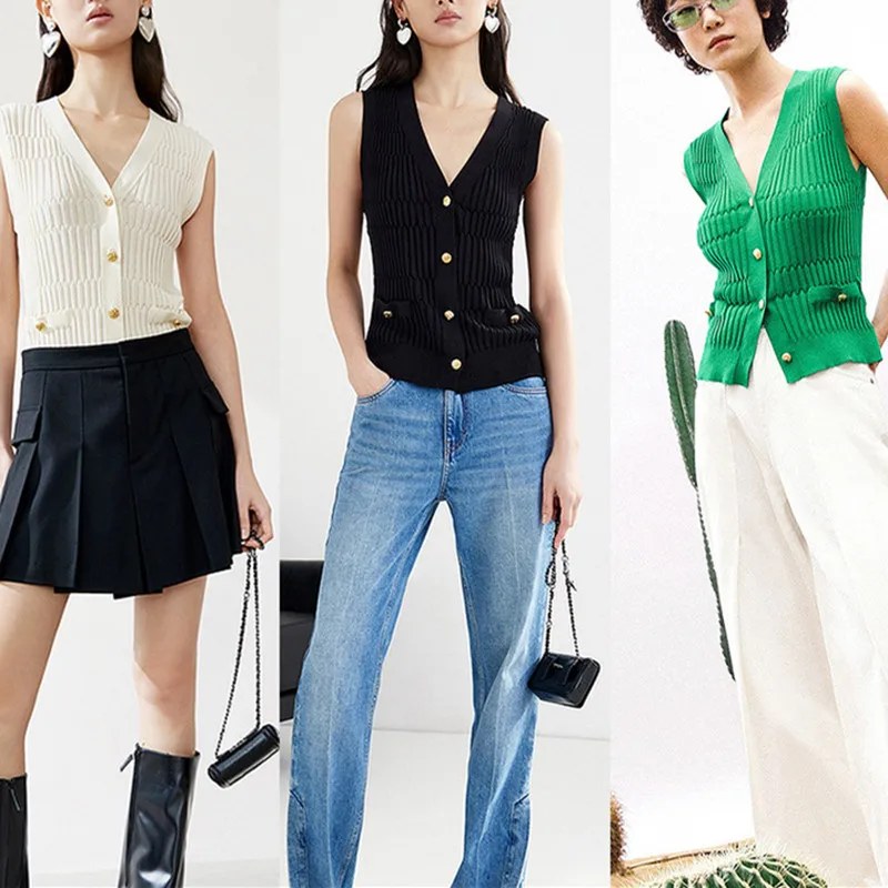 Women's Knit V-neck Sweater Vest Solid Color Single Breasted Sleeveless Jumper casual Female Knitted Cardigans 2022 Summer new
Women's Knit V-neck Sweater Vest Solid Color Single Breasted Sleeveless Jumper casual Female Knitted Cardigans 2022 Summer new