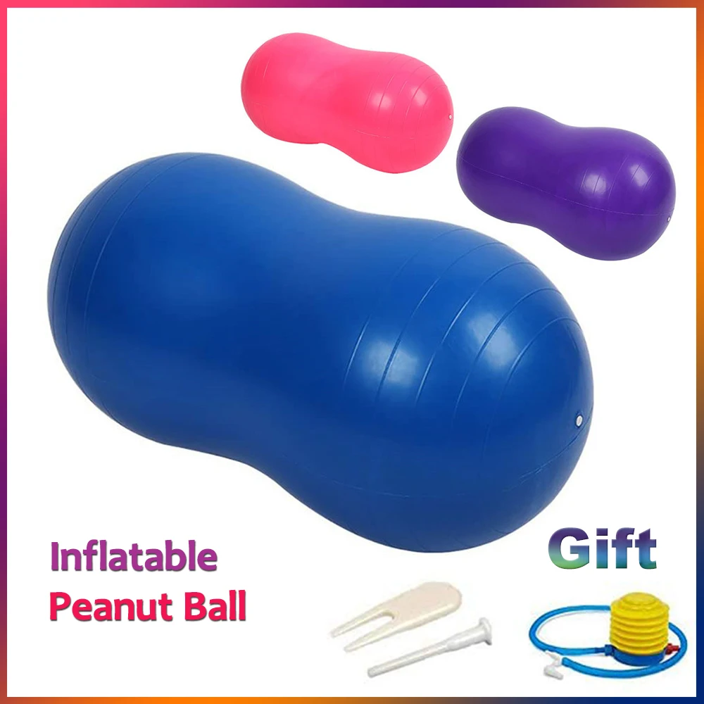 

Yoga Ball Fitness Balls Peanut Balance Ball Inflatable Thick Sports Yoga Peanut Ball Pilates Birthing Fitball With Manual Pump