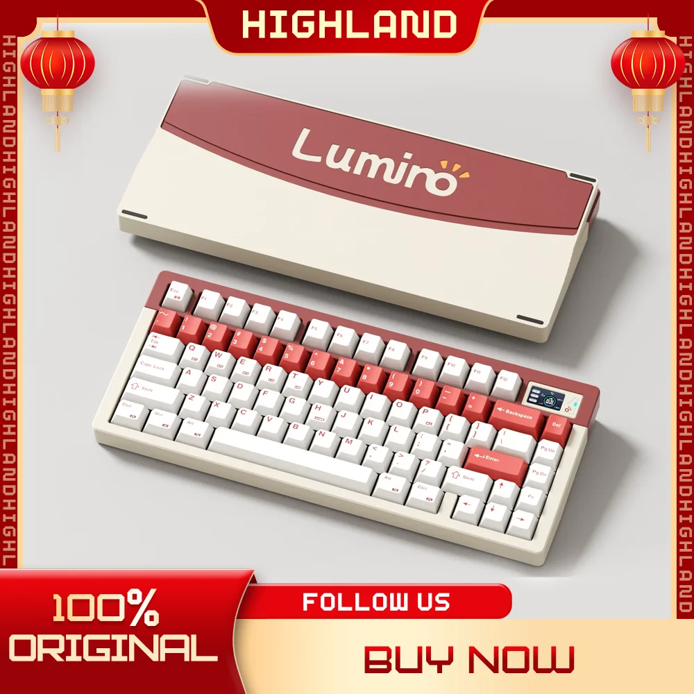 Новая клавиатура Luminkey Lumino75 трехрежимная игровая Механическая алюминиевая с