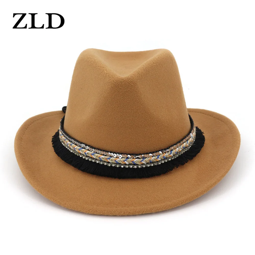 ZLD Classic Western Cowboy Hat Jazz Fedora Caps All-match Solid Color Men Women Minority Style Jazz Hats for Women Fashion
ZLD Classic Western Cowboy Hat Jazz Fedora Caps All-match Solid Color Men Women Minority Style Jazz Hats for Women Fashion