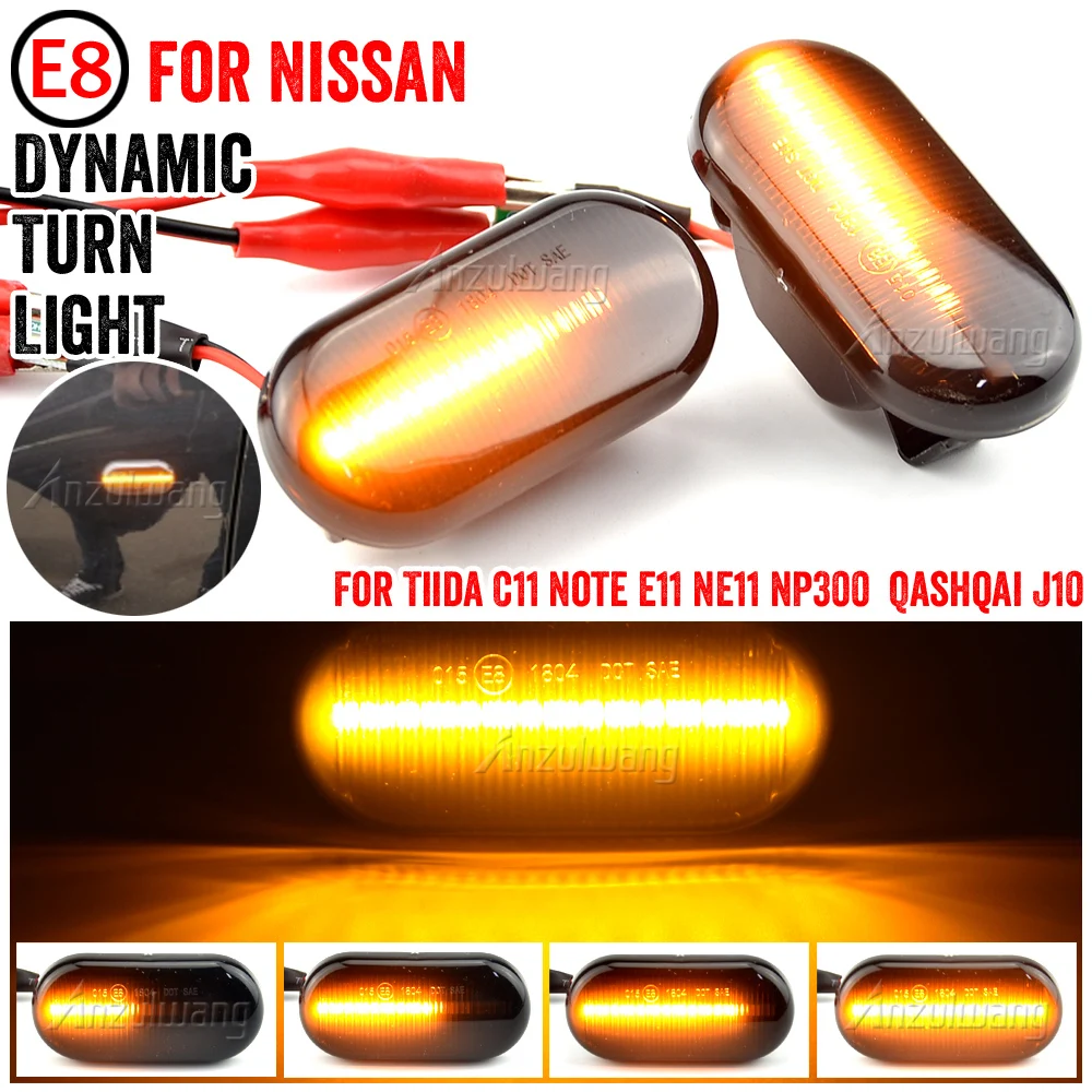 

LED Car Side Marker Light Repeater Turn Signal Light For Nissan Tiida C11 Note E11 NE11 Micra K12 NP300 Navara D40 Qashqai J10