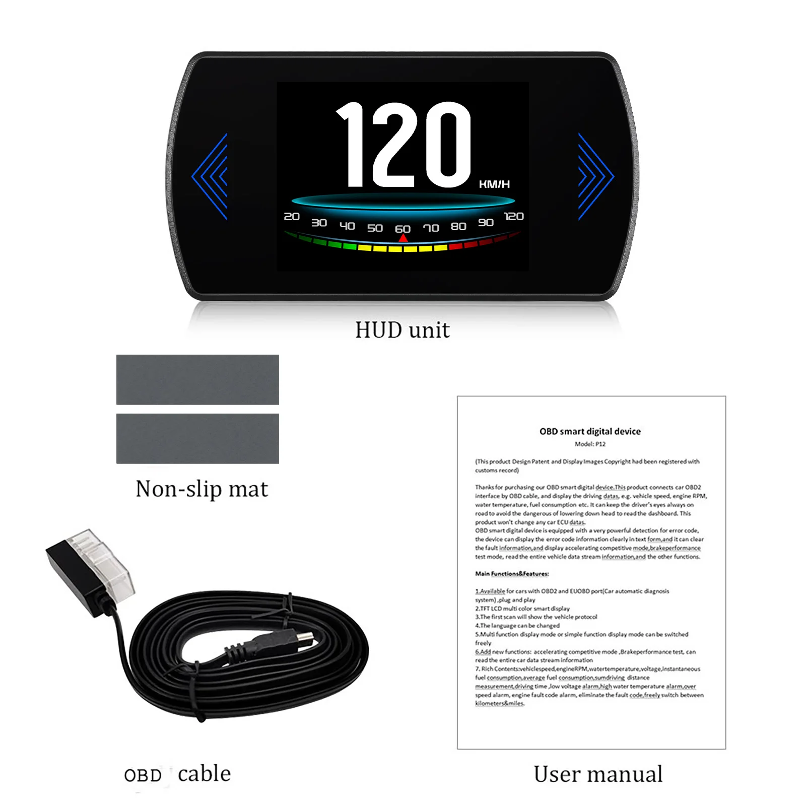 P12 OBD2 Проекционный дисплей Умный цифровой измеритель Автомобильный спидометр Тахо об/мин Турбо повышение давления Температура воды Температура масла ЭКСТ Вольтметр
P12 OBD2 Проекционный дисплей Умный цифровой измеритель Автомобильный спидометр Тахо об/мин Турбо повышение давления Температура воды Температура масла ЭКСТ Вольтметр