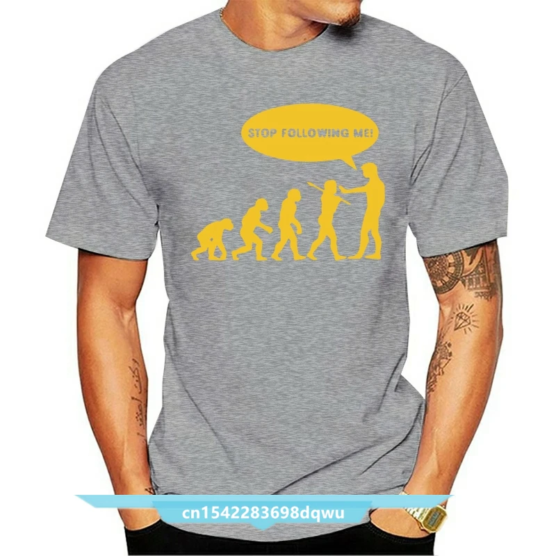 

Evolution Stop Following Me Vintage T Shirt Men Printing Clothes Cool Tshirt T-Shirt For Men Top Quality Short Sleeve Blusas