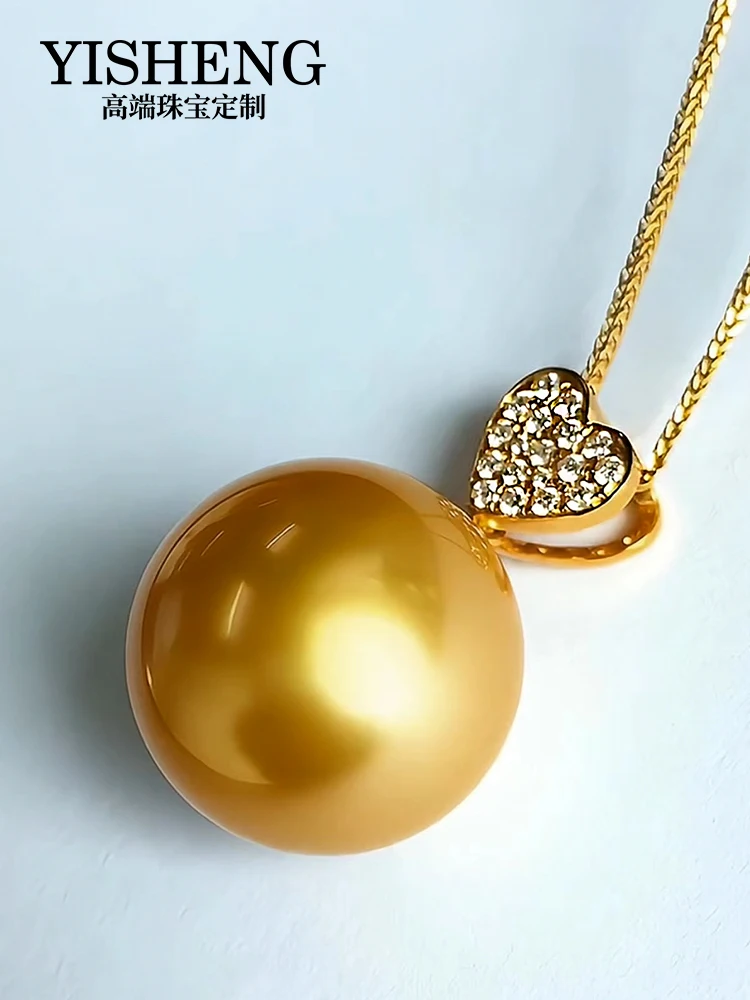 Nanyang Philippine Golden Pearl Love Pendant Natural Seawater Pearl Necklace Decoration 16-17mm Strong Light
Nanyang Philippine Golden Pearl Love Pendant Natural Seawater Pearl Necklace Decoration 16-17mm Strong Light