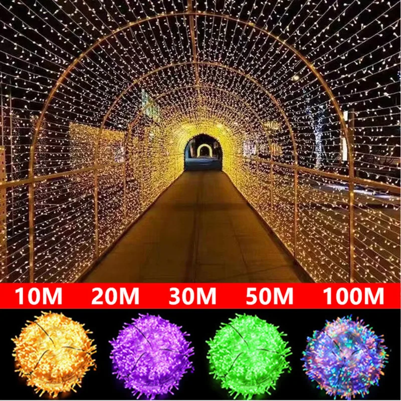 10/20/30/50/100m LED String Lights Garland Fairy Lights Christmas Tree Lamp Outdoor Lighting Waterproof Party Wedding Decoration
10/20/30/50/100m LED String Lights Garland Fairy Lights Christmas Tree Lamp Outdoor Lighting Waterproof Party Wedding Decoration