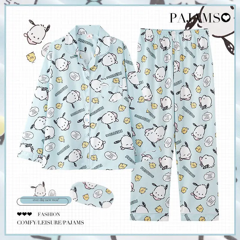 Pochacco Pajamas Long Sleeve Trousers Kawaii Sanrioed Tracksuit Cartoon Anime Soft Loose Woman Nightwear Girls Aldult Sleepwear
Pochacco Pajamas Long Sleeve Trousers Kawaii Sanrioed Tracksuit Cartoon Anime Soft Loose Woman Nightwear Girls Aldult Sleepwear