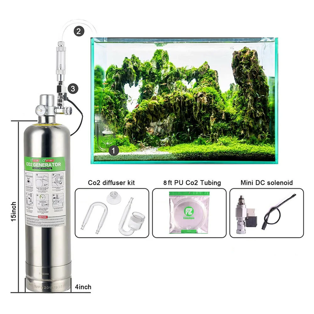 2.5L/4L Aquarium Co2 Generator Kits All In One with Solenoid Bubble Counter
2.5L/4L Aquarium Co2 Generator Kits All In One with Solenoid Bubble Counter