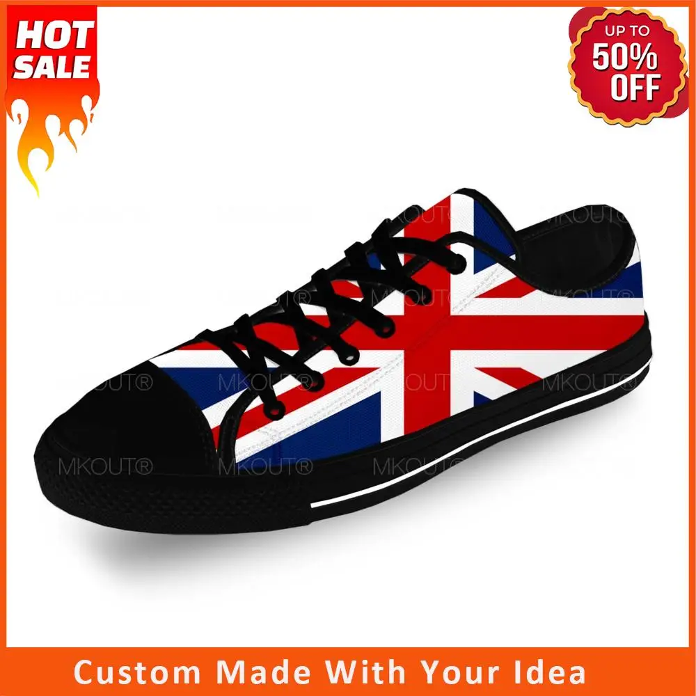 

Кроссовки мужские/женские из текстиля, легкие дышащие кеды с низким верхом, модная повседневная обувь с 3D-принтом британского флага Великобритании и Джека