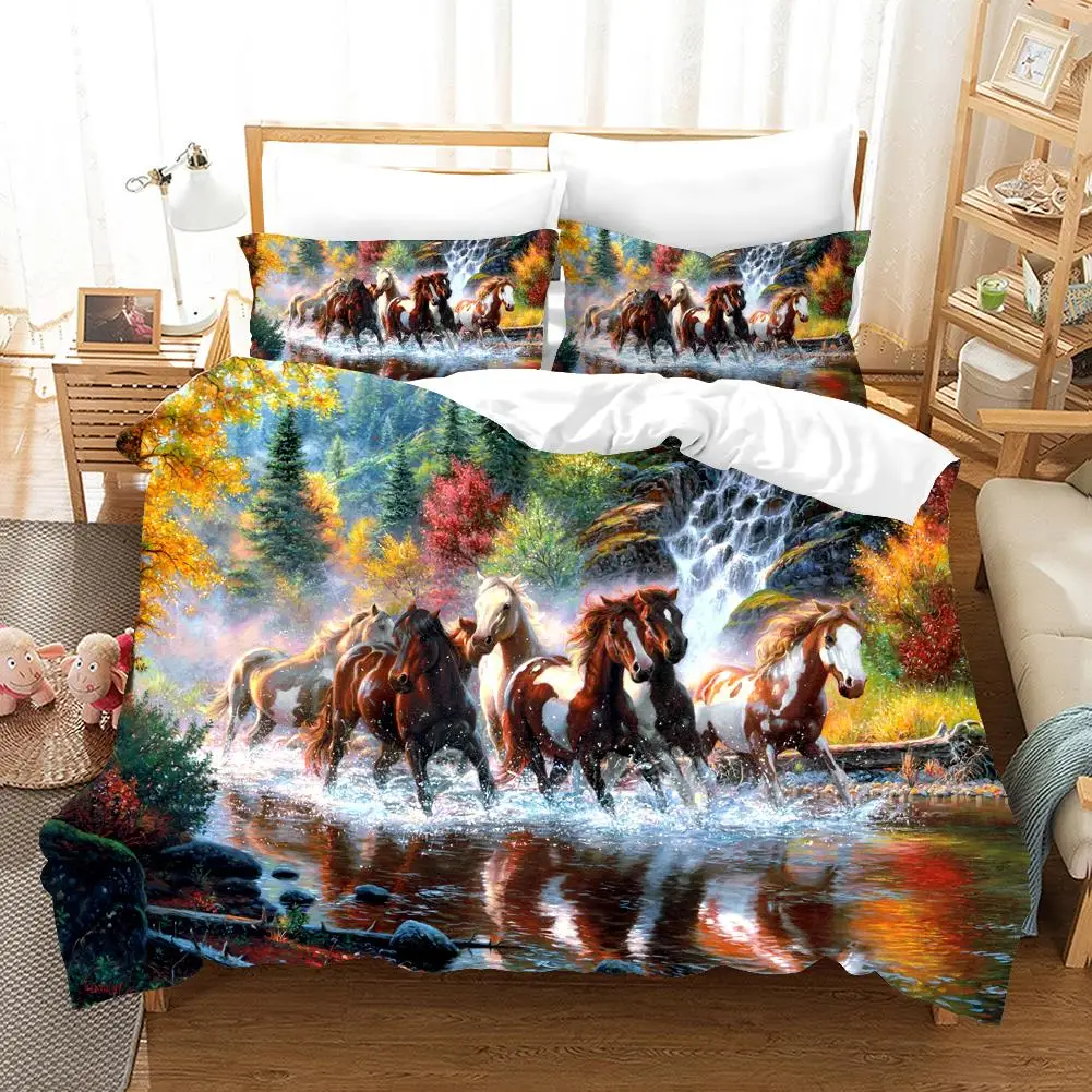 3D Animal Printed Duvet Cover Domineering Galloping Horse Bedding Set 220x240 King Size Quilt Covers with Pillowcase 2/3pcs
3D Animal Printed Duvet Cover Domineering Galloping Horse Bedding Set 220x240 King Size Quilt Covers with Pillowcase 2/3pcs