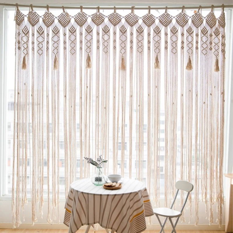 New Bohemian Theme Curtain Wedding Party Decoration Boho Room Divider Cotton Handmade Woven Macrame Wall Hanging Window Drapes
New Bohemian Theme Curtain Wedding Party Decoration Boho Room Divider Cotton Handmade Woven Macrame Wall Hanging Window Drapes