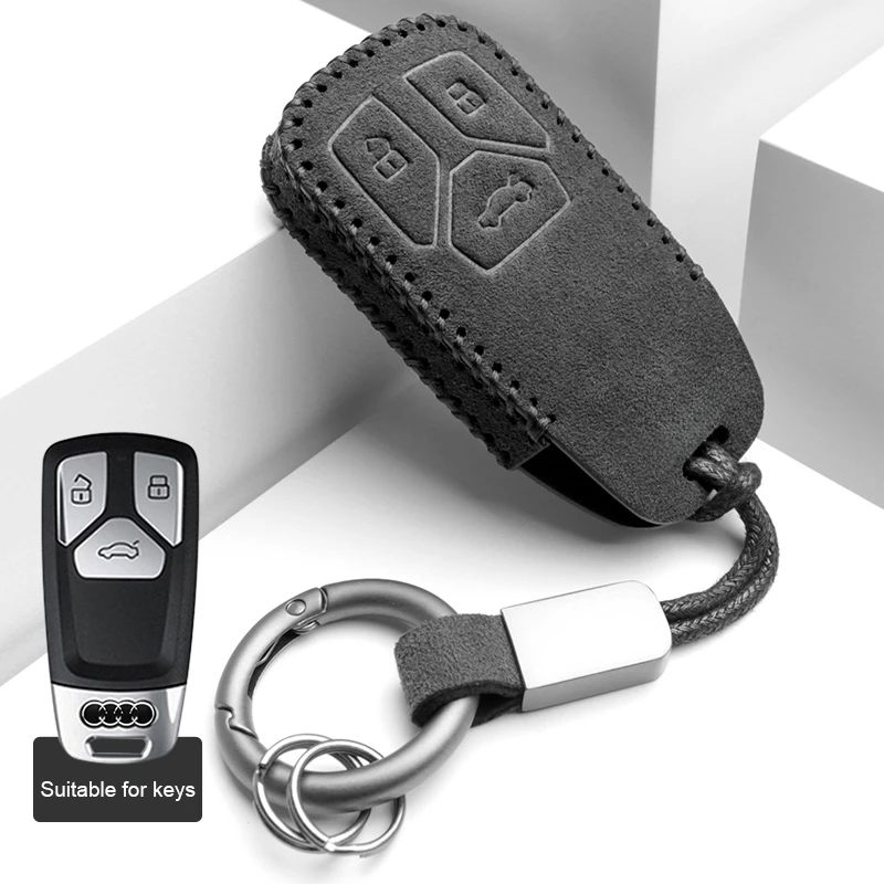 

Alcantara Car Remote Key Case Cover Shell For Audi A4 B9 A5 A6 8S 8W Q5 Q7 4M S4 S5 S7 TT TTS TFSI RS Protector Fob Keyless