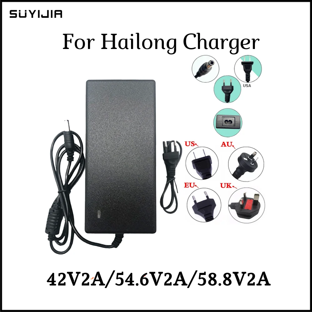 42V2A/ 54.6V2A / 58.8V2A Charger for Hailong Electric Bicycle 18650 Lithium Battery Pack for Hailong 36V / 48V /52V Battery Pack
42V2A/ 54.6V2A / 58.8V2A Charger for Hailong Electric Bicycle 18650 Lithium Battery Pack for Hailong 36V / 48V /52V Battery Pack