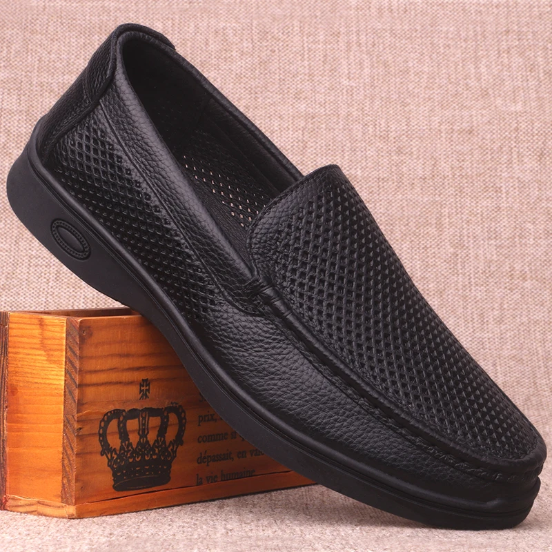 2022 Summer Men's Hollowed Genuine Leather Shoes Breathable Round Toe Casual Designer Loafers Spring/Autumn Driving Soft Flats
2022 Summer Men's Hollowed Genuine Leather Shoes Breathable Round Toe Casual Designer Loafers Spring/Autumn Driving Soft Flats