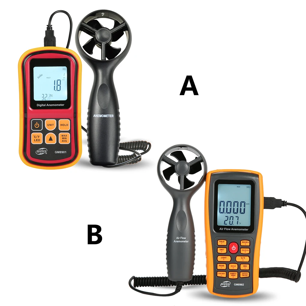 Digital Anemometer Handheld Wind Speed MeterGM8901 for Measuring Wind Speed Temperature and Wind Chill with Backlight LCD 45m/s
Digital Anemometer Handheld Wind Speed MeterGM8901 for Measuring Wind Speed Temperature and Wind Chill with Backlight LCD 45m/s