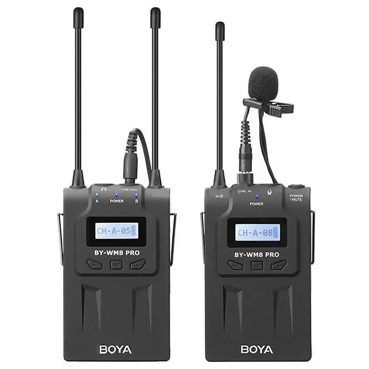 

Беспроводной петличный микрофон BOYA WM8 Pro-K1, система аудиозаписи, передатчик с приемником для Canon, Nikon, для мобильных телефонов