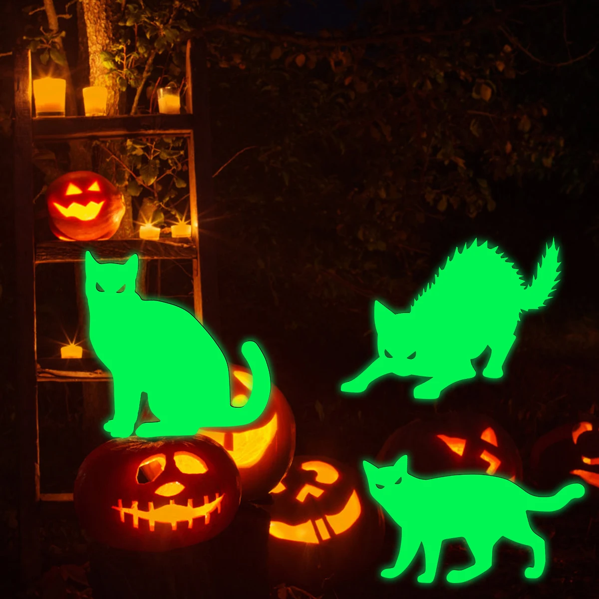 3Pcs Black Cat Silhouette Statues Luminous Black Cat Garden Stakes Scare Black Cat Silhouette Decoration with 6x Plastic Rod
3Pcs Black Cat Silhouette Statues Luminous Black Cat Garden Stakes Scare Black Cat Silhouette Decoration with 6x Plastic Rod