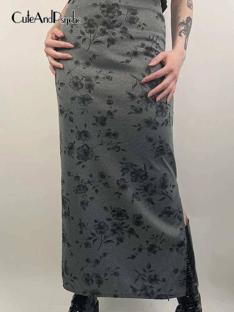 Cuteandpsycho Aesthetic Floral Print Y2K Long Skirts Harajuku Fairycore Vintage Straight Skirts for Women Retro Gray Clothing
Cuteandpsycho Aesthetic Floral Print Y2K Long Skirts Harajuku Fairycore Vintage Straight Skirts for Women Retro Gray Clothing