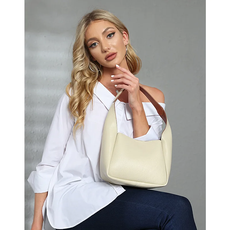 Genuine Leather Women's Bag Cowhide Bucket Bags Versatile Female Niche Commuter Armpit Bag 2146
Genuine Leather Women's Bag Cowhide Bucket Bags Versatile Female Niche Commuter Armpit Bag 2146