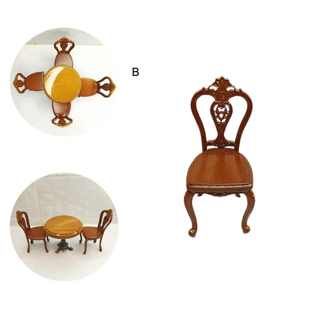Anti-deform Lightweight Anti-rust Practical Compact Dining Chair Prop Dollhouse Dining Set for Children
Anti-deform Lightweight Anti-rust Practical Compact Dining Chair Prop Dollhouse Dining Set for Children