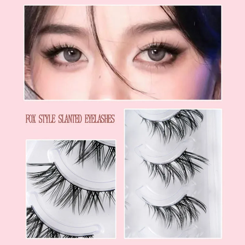 

5 pairs The new oblique flying cartoon false eyelashes fine stem fox system soft Fake eyelashes luxury makeup accessories Beauty