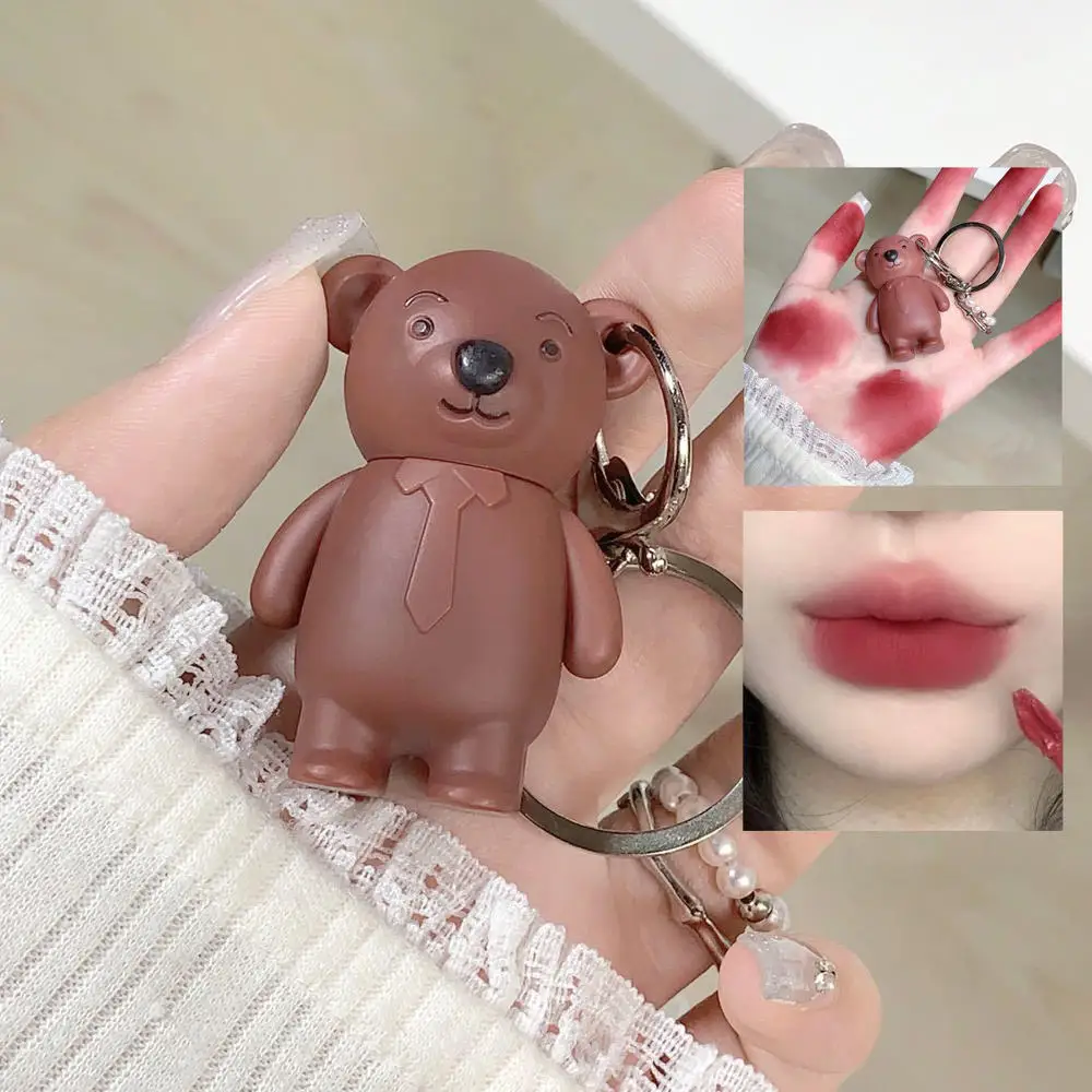 New 6 Color Cute Bear Matte Lip Mud Velvet Grey Pink Keychain Lipstick Waterproof Lasting Lip Glaze Cosmetics Portable Lip Gloss
New 6 Color Cute Bear Matte Lip Mud Velvet Grey Pink Keychain Lipstick Waterproof Lasting Lip Glaze Cosmetics Portable Lip Gloss