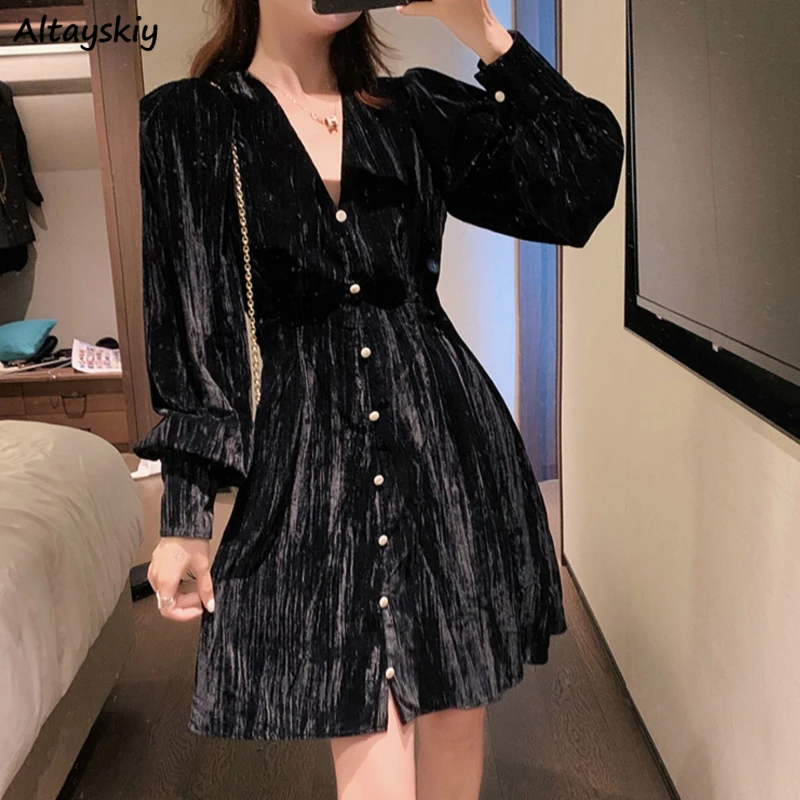 Long Sleeve Dress Women Cozy Vintage French Style Temper Stylish Faldas High Waist Flannel Solid Simple Larga Casual Simple Chic
Long Sleeve Dress Women Cozy Vintage French Style Temper Stylish Faldas High Waist Flannel Solid Simple Larga Casual Simple Chic