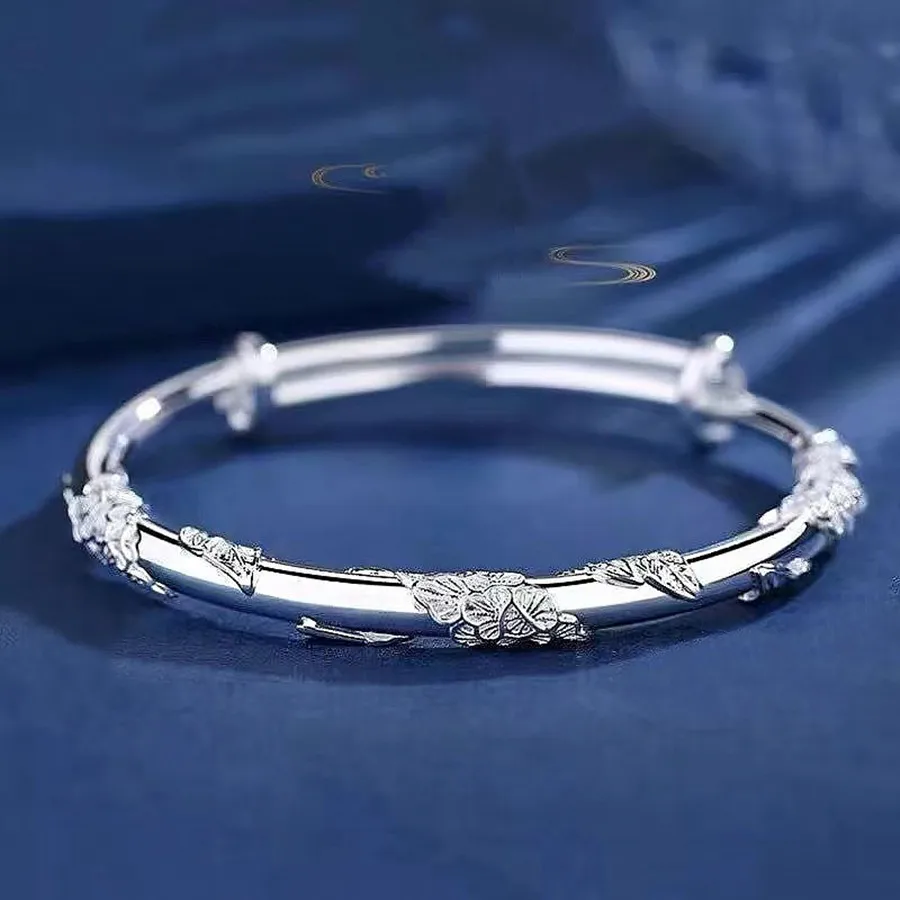 Popular brand 925 sterling silver blooming flowers bracelet Bangle for women fashion party wedding jewelry Adjustable noble gift
Popular brand 925 sterling silver blooming flowers bracelet Bangle for women fashion party wedding jewelry Adjustable noble gift