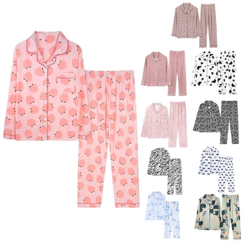 Colorful Printed Pajamas for Women Fall Long Sleeve Button Down Loungewear Set Drop Shipping
Colorful Printed Pajamas for Women Fall Long Sleeve Button Down Loungewear Set Drop Shipping
