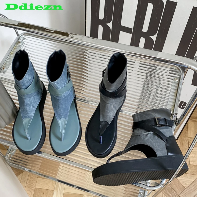 Женские сандалии-гладиаторы на платформе, повседневные шлепанцы, обувь на весну-лето, 2023 
Женские сандалии-гладиаторы на платформе, повседневные шлепанцы, обувь на весну-лето, 2023