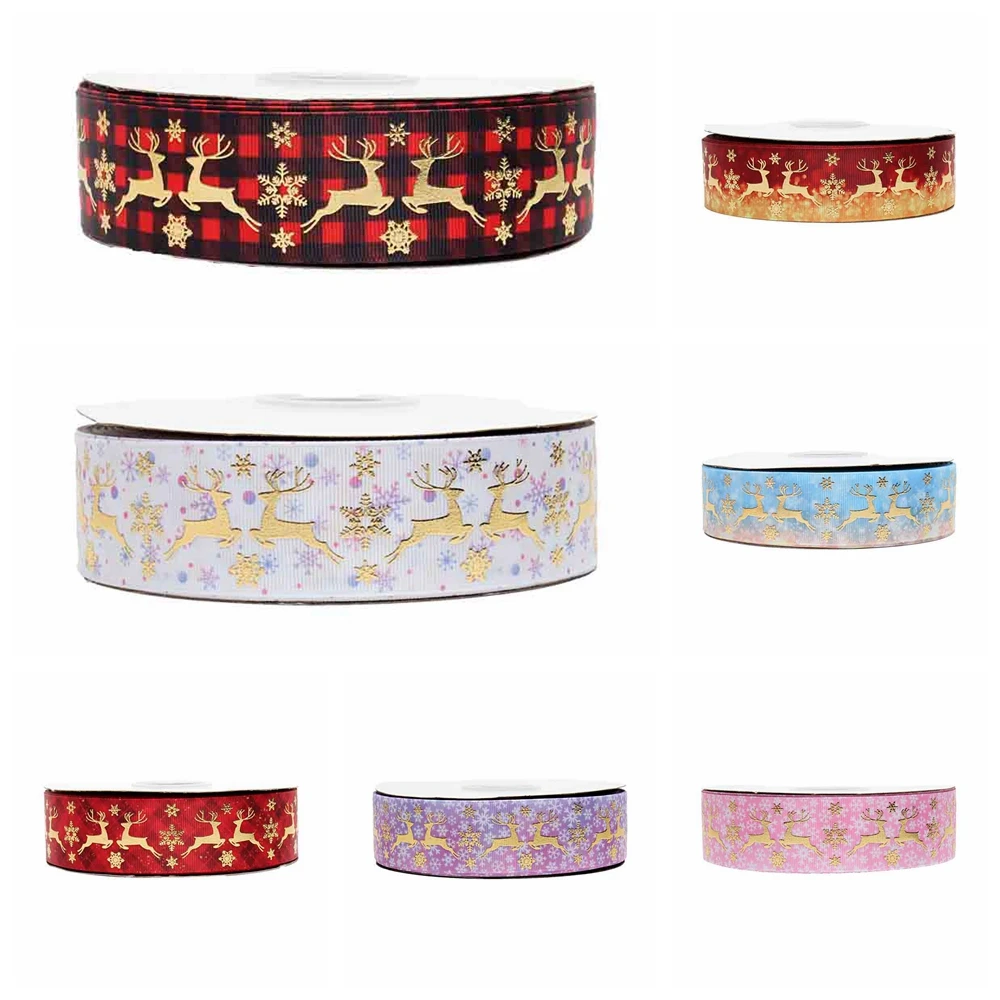 Christmas Cartoon Gold Foil Printed Grosgrain Ribbon 38MM 1-1/2" 50yards for DIY Hairbows
Christmas Cartoon Gold Foil Printed Grosgrain Ribbon 38MM 1-1/2" 50yards for DIY Hairbows