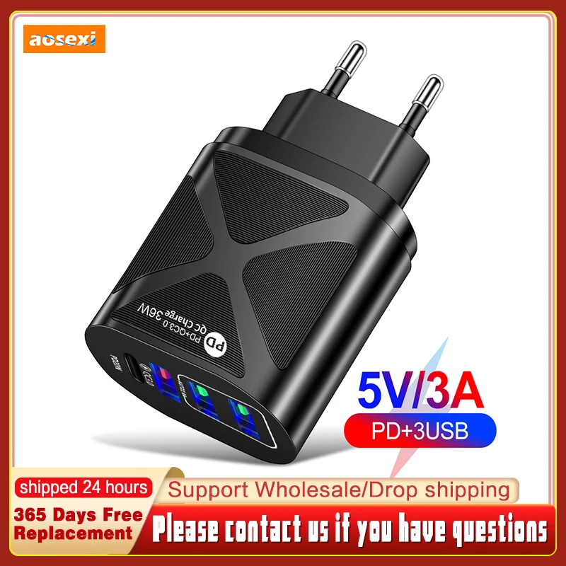 Aosexi 36 Вт Зарядное устройство QC3.0 PD 20 Вт Быстрое зарядное устройство 4USB 3A Быстрая Зарядка адаптер питания USB зарядное устройство для iphone 12 13 ...
Aosexi 36 Вт Зарядное устройство QC3.0 PD 20 Вт Быстрое зарядное устройство 4USB 3A Быстрая Зарядка адаптер питания USB зарядное устройство для iphone 12 13 ...