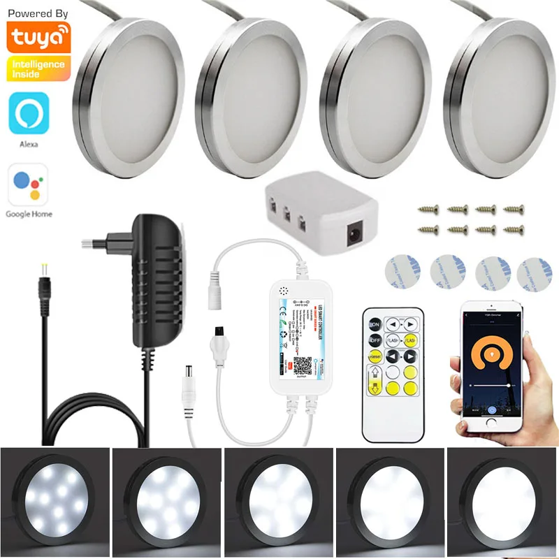 Wifi TUYA APP+Remote Control 2-12Pcs Single Color LED Under Cabinet Light Dimming Kitchen Furniture Lighting F Alexa Google Home
Wifi TUYA APP+Remote Control 2-12Pcs Single Color LED Under Cabinet Light Dimming Kitchen Furniture Lighting F Alexa Google Home