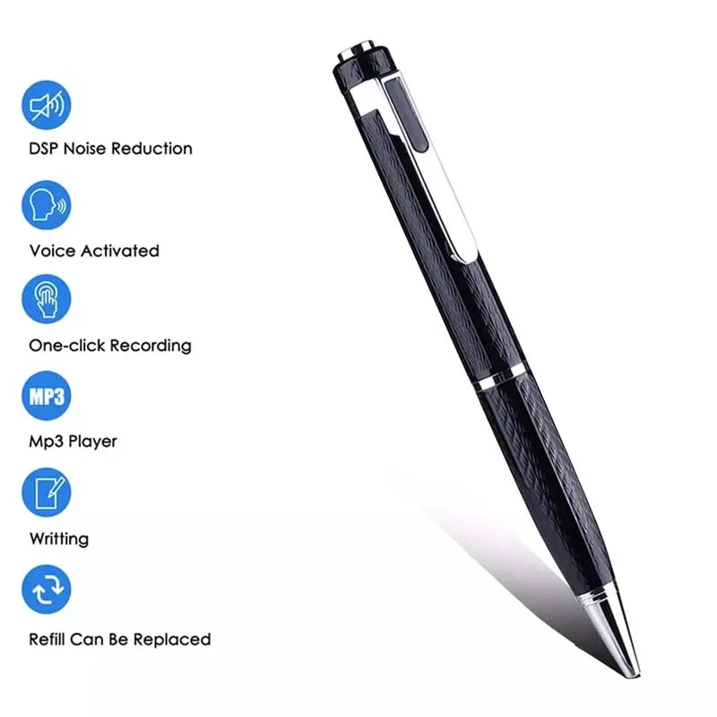 Pen Digital Mini Voice Recorder USB Flash Drive HD Noise Reduction Dictaphone Conference Portable Listening Devices MP3 Player
Pen Digital Mini Voice Recorder USB Flash Drive HD Noise Reduction Dictaphone Conference Portable Listening Devices MP3 Player