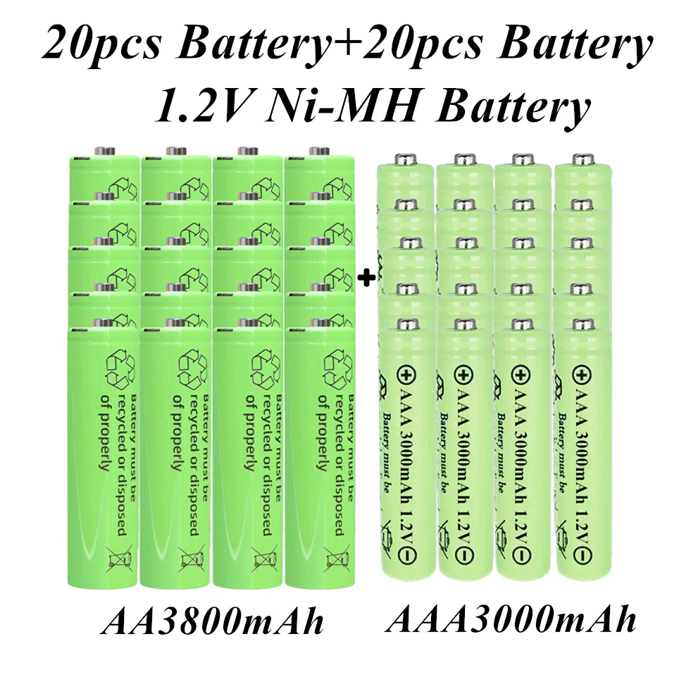 AA1.2V Ni-MH rechargeable Battery, 3800 MAH plus 3000 MAH package, suitable for MP3, remote control, toys and other products
AA1.2V Ni-MH rechargeable Battery, 3800 MAH plus 3000 MAH package, suitable for MP3, remote control, toys and other products