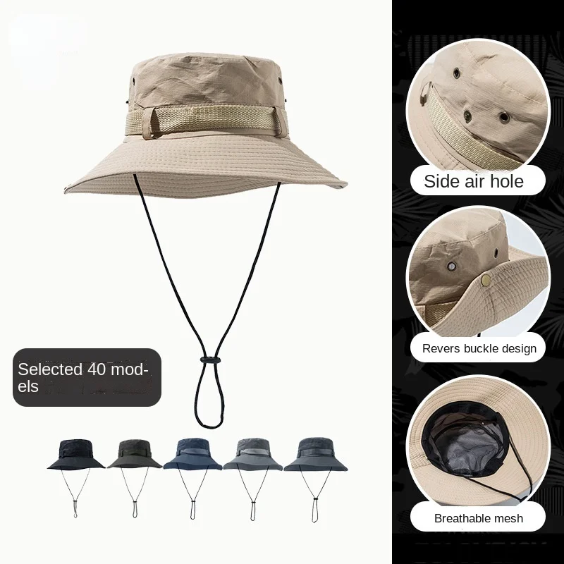 Summer Men's Sun Visor Breathable Outdoor Anti-ultraviolet Mountaineering Sunscreen Fishing Hat Big Brim Boonie Gorros
Summer Men's Sun Visor Breathable Outdoor Anti-ultraviolet Mountaineering Sunscreen Fishing Hat Big Brim Boonie Gorros