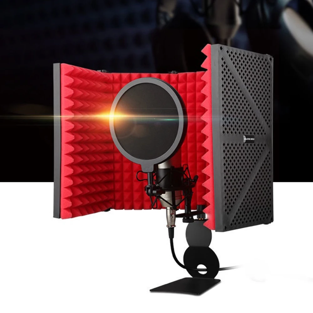 Microphone Isolation Shield High Density Foam Wind Screen Foldable Isolation Cover for Microphone Recording for Studio Recording
Microphone Isolation Shield High Density Foam Wind Screen Foldable Isolation Cover for Microphone Recording for Studio Recording